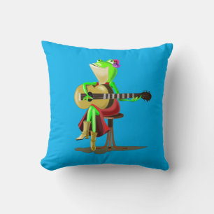 Funny Sierkussen Frog Gitaar spelen Uw kleuren