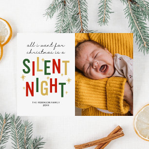 Funny Silent Night Photo Cartes de fin de année de