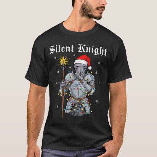 Funny Silent Santa Knight Medieval Christmas Warri T-shirt (Voorkant)