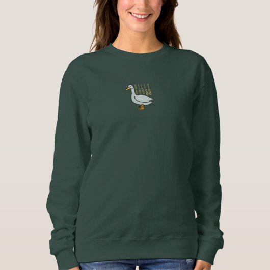 Funny Silly Goose Forest Sweatshirt vert (Devant)