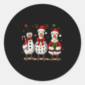 Funny Silly Goose Merry Christmas Lights Goose Xma Ronde Sticker (Voorkant)