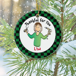 Funny Simple Hair Stylist Gift Idea - Gepersonalis Keramisch Ornament