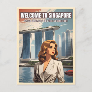Funny Singapore Reizen Singlish Humor Briefkaart