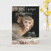 Funny singe carte de voeux d'anniversaire (Fleur jaune)
