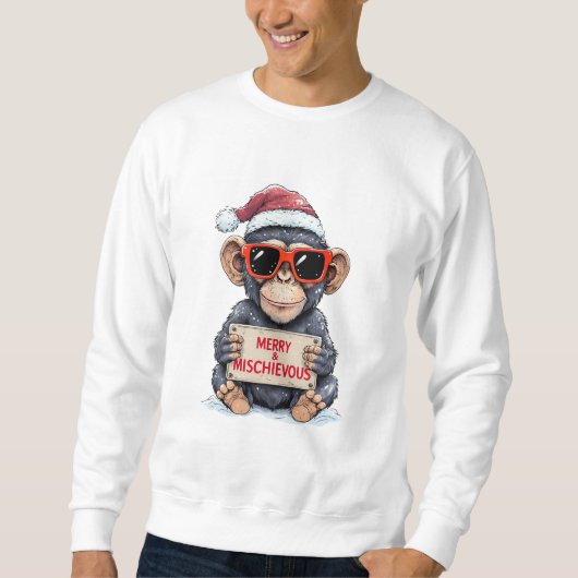 Funny Singe Sweatshirt de Noël (Devant)