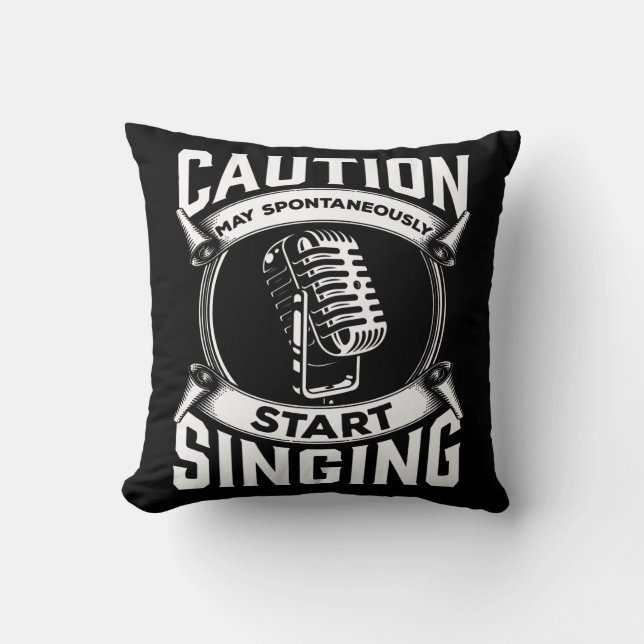 Funny Singer Quote Microphone Singing Musician Kussen (Voorkant)