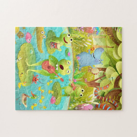 Funny Singing Frog Band Puzzle (Horizontal)