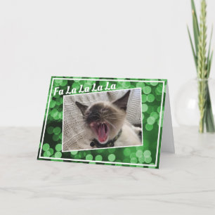 Funny Singing Siamese Kitten Foto met Kerstmis Feestdagen Kaart