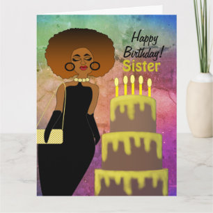 Funny Sister African Happy Birthday Card Kaart