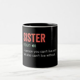 Funny Sister Definition Tweekleurige Koffiemok