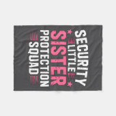 Funny Sister Security Little Protection Squad Fleece Deken (Voorkant (Horizontaal))