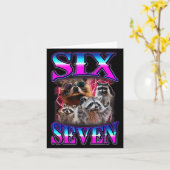 Funny Six Seven 67 Meme 67 Racoon Meme Bootleg Gra Kaart (Gele Bloem)