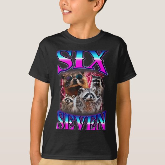 Funny Six Seven 67 Meme 67 Racoon Meme Bootleg Gra T-shirt (Voorkant)