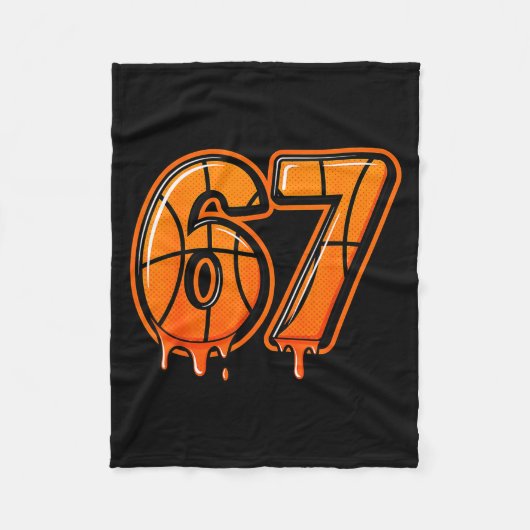 Funny Six Seven 67 Meme Gen Alpha 67 Basketball Fo Fleece Deken (Voorkant)