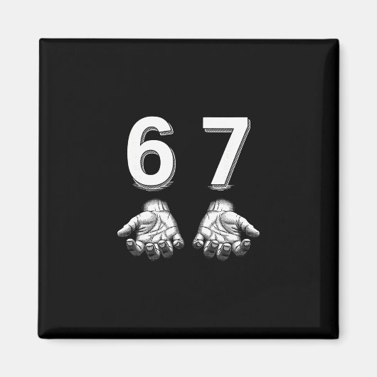 Funny Six Seven 67 Meme Gen Alpha Slang Hands Magneet (Voorkant)