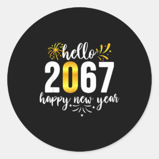 Funny Six Seven 67 Meme Happy New Year  Ronde Sticker