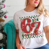 Funny Six Seven 67 Meme Retro Matching Xmas Humor T-shirt