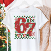 Funny Six Seven 67 Meme Retro Matching Xmas Humor T-shirt
