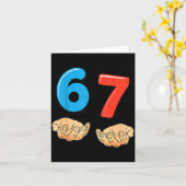 Funny Six Seven 6 7 Meme Gen Alpha Slang 67 Hands Kaart (Gele Bloem)