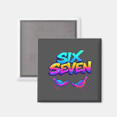 Funny Six Seven Design Graphic 67 6 7 Meme Hands G Magneet (Voorkant / Achterkant)