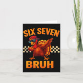 Funny Six Seven Meme Turkey Kids Bruh 67 Thanksgiv Kaart (Voorkant)