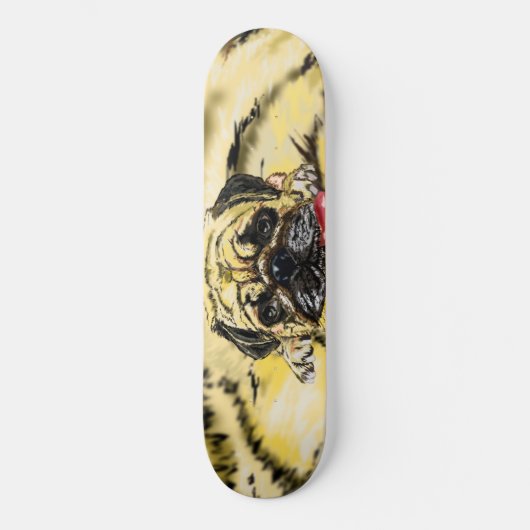 Funny SKateboard avec chien Carlin (Recto)