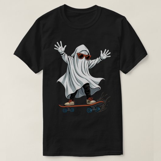 Funny Skateboard Ghost T-Shirt (Design devant)