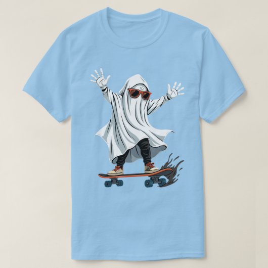 Funny Skateboard Ghost T-Shirt de base pour hommes (Design devant)