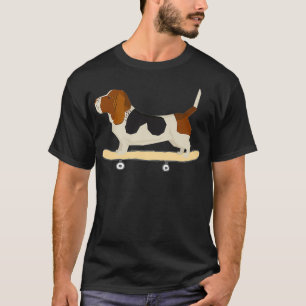 Funny Skateboarding Bassett Hound Dog Gift T-shirt