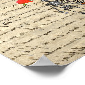 Funny  Skelet en rood hart Poster (Hoek)