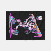 Funny Skeleton Baseball Drip Boys Youth Kinder Hal Fleece Deken (Voorkant (Horizontaal))