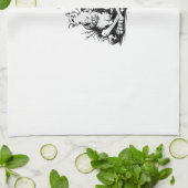 Funny Skeleton Cat Skull Kitty Cute Cat Goth Hallo Theedoek (Gevouwen)