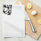 Funny Skeleton Cat Skull Kitty Cute Cat Goth Hallo Theedoek (Quarter Fold)