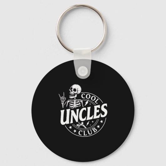Funny Skeleton Cool Uncles Club New Uncle Men Sleutelhanger (Voorkant)