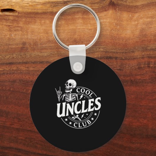 Funny Skeleton Cool Uncles Club New Uncle Men Sleutelhanger (Voorkant)