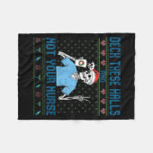 Funny Skeleton Deck The Halls And Not Your Nurse U Fleece Deken (Voorkant (Horizontaal))