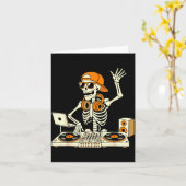 Funny Skeleton Dj Halloween Costume Music Lovers M Kaart (Gele Bloem)