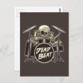 Funny Skeleton Drummer Briefkaart (Voorkant / Achterkant)