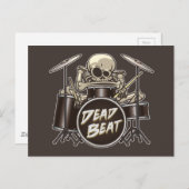 Funny Skeleton Drummer Briefkaart (Voorkant / Achterkant)