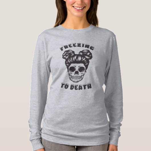 Funny Skeleton Freezing to Death Sweatshirt (Voorkant)