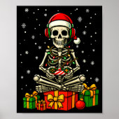 Funny Skeleton Game Controller Xmas Lights Men Wom Poster (Voorkant)
