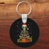 Funny Skeleton Game Controller Xmas Lights Men Wom Sleutelhanger (Voorkant)