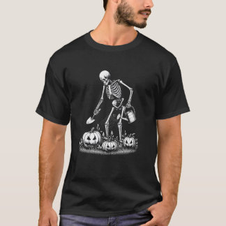 Funny Skeleton Gardening Players Halloween Mens Wo T-shirt