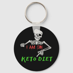Funny Skeleton gezegde Ik ben op Keto Diet Sleutelhanger
