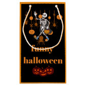 Funny Skeleton Halloween Klein Cadeauzakje (Achterkant)