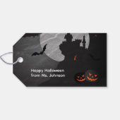 Funny Skeleton Halloween Treat Labels Cadeaulabel (Achterkant Horizontaal)