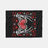 Funny Skeleton Hand Heart Valentines Day Bones Lov Fleece Deken (Voorkant (Horizontaal))