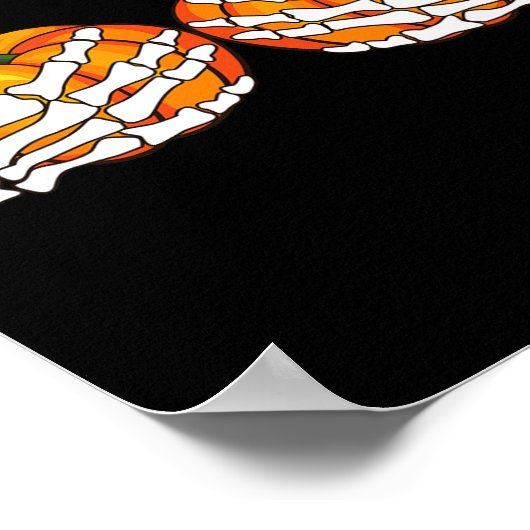 Funny Skeleton Hands Grabbing Bra Pumpkin Hooewee Poster (Hoek)