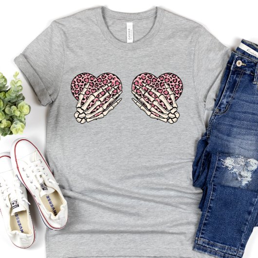 Funny Skeleton Hands Valentijnsdag T-shirt
