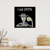 Funny Skeleton Ik hou van Crypto Ether Cryptocurre Poster (Keuken)